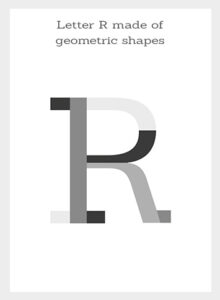 letter made of geometric shapes