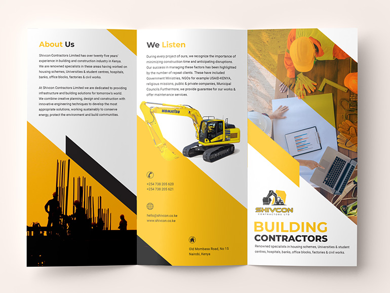 brochure design construction