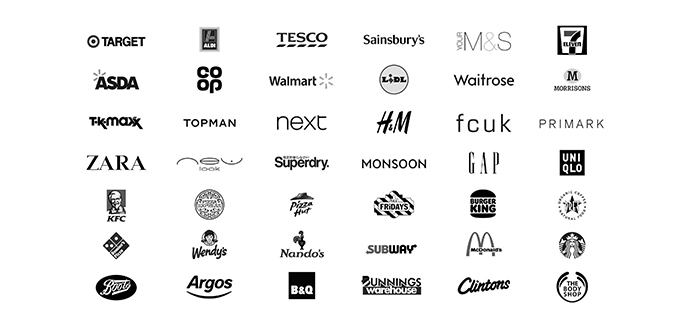 distinct high street retail logo examples