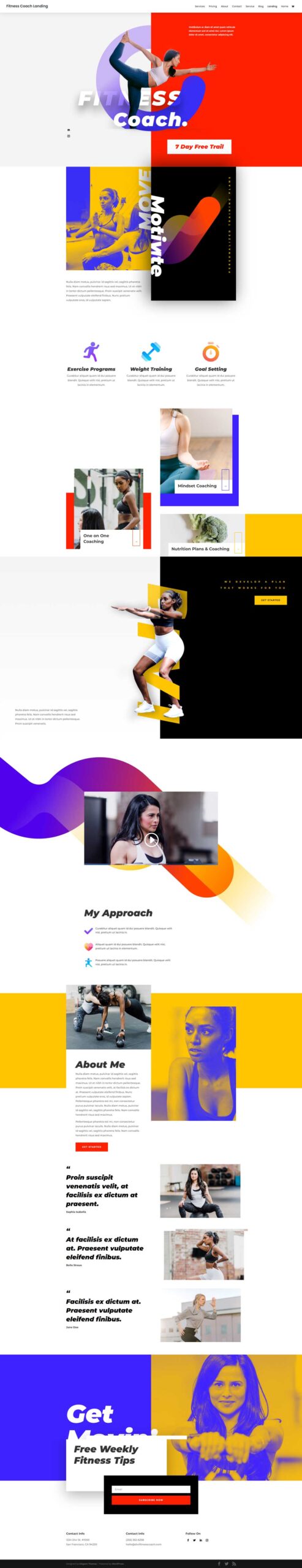fitness coach landing page demo