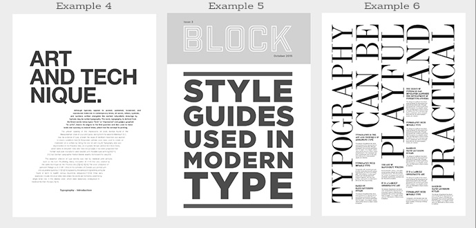 typography examples graphic design